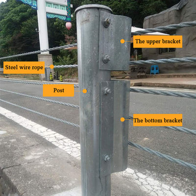 道路交通安全ケーブルバリア 鉄鋼ワイヤロープ パーソナライズされた色付きガードレール